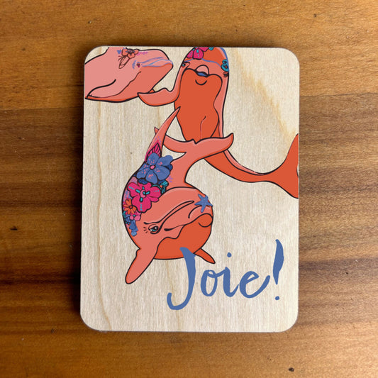 Love Magnet - JOY uv print on wooden magnet
