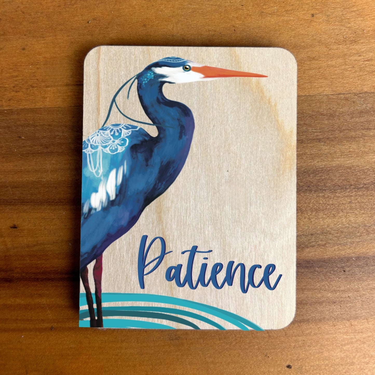 Gratitude Magnet - Patience uv print on wooden magnet
