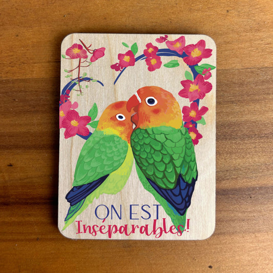 Gratitude Magnet - lovebirds uv print on wooden magnet
