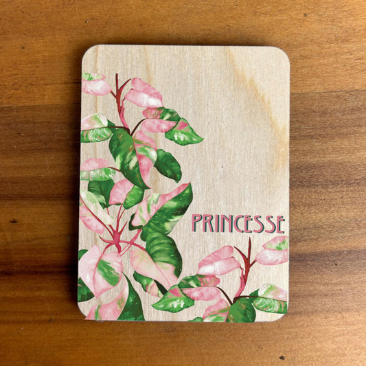 Gratitude Magnet - Pink Princess uv print on wooden magnet
